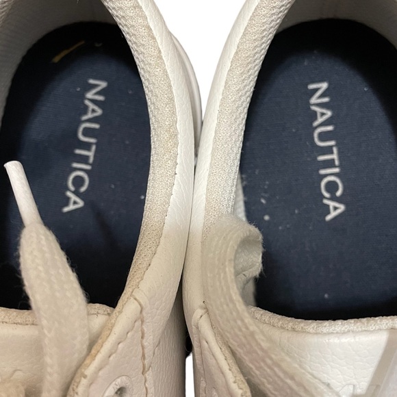 Náutica striped logo sneaker, Color white Sz 7 - Picture 7 of 9